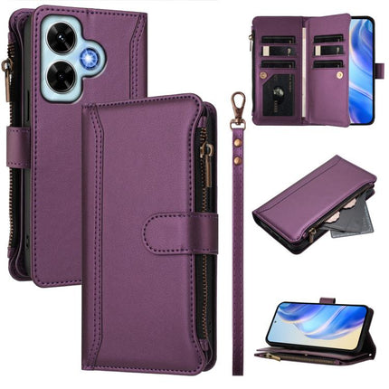 Magnetic Closure 9 Card Slots Zipper Leather Case with Hand Strap, For Redmi 13C 5G / 4G / Poco C65, For Redmi Note 13 4G, For Redmi Note 13 Pro 5G / Poco X6, For Redmi Note 13 5G