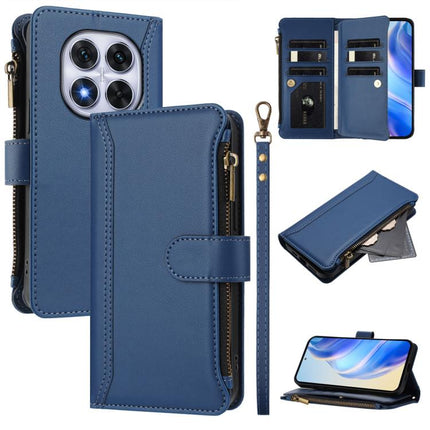 Magnetic Closure 9 Card Slots Zipper Leather Case with Hand Strap, For Redmi K80 / K80 Pro, For Redmi Note 14 Pro 4G, For Redmi Note 14 4G 163.25mm, For Redmi 14C 4G / 14R 5G / A3 Pro