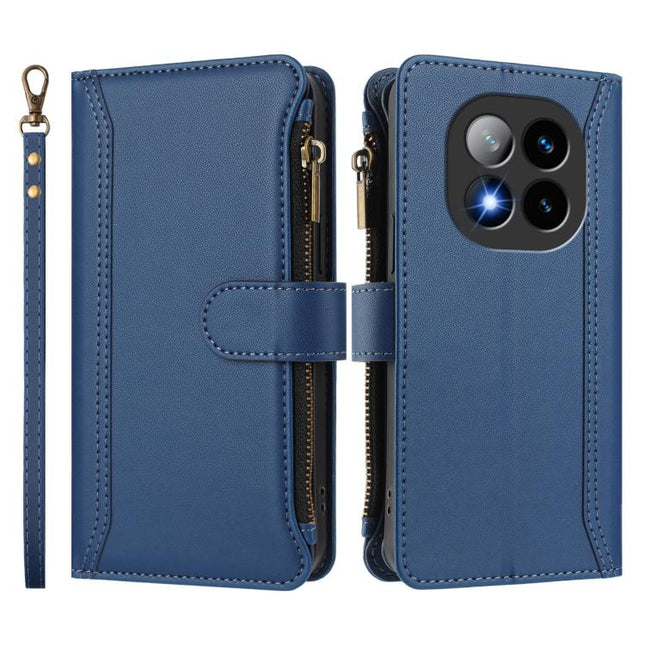 Magnetic Closure 9 Card Slots Zipper Leather Case with Hand Strap, For Redmi Note 14 Pro+ 5G, For Redmi K70 Ultra, For Redmi A3 / A3x / Poco C61, For Redmi Note 13 Pro 4G / Poco M6 Pro 4G