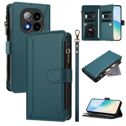 Magnetic Closure 9 Card Slots Zipper Leather Case with Hand Strap, For Redmi Note 14 Pro+ 5G, For Redmi K70 Ultra, For Redmi A3 / A3x / Poco C61, For Redmi Note 13 Pro 4G / Poco M6 Pro 4G