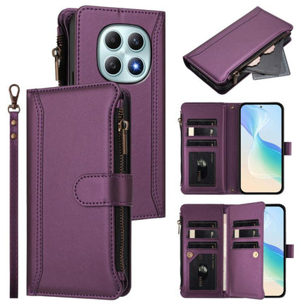 Magnetic Closure 9 Card Slots Zipper Leather Case with Hand Strap, For Redmi Turbo 5 Max 5G/Poco X8 Pro Max 5G, For Redmi Turbo 5 5G Global/Poco X8 Pro 5G, For Redmi Note 15 Pro+ 5G Global 163.3mm, For Redmi Note 15 4G / 5G Global 164mm