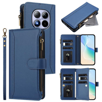 Magnetic Closure 9 Card Slots Zipper Leather Case with Hand Strap, For Redmi Note 15 Pro 5G Global 163.6mm, For Redmi 15 5G Global / 15 4G SEA 169.5mm, For Redmi 15 5G / 4G EU 171mm, For Redmi 13x / Redmi 13 4G / 5G