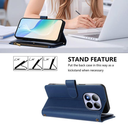 Magnetic Closure 9 Card Slots Zipper Leather Case with Hand Strap, For Redmi Note 15 Pro 5G Global 163.6mm, For Redmi 15 5G Global / 15 4G SEA 169.5mm, For Redmi 15 5G / 4G EU 171mm, For Redmi 13x / Redmi 13 4G / 5G