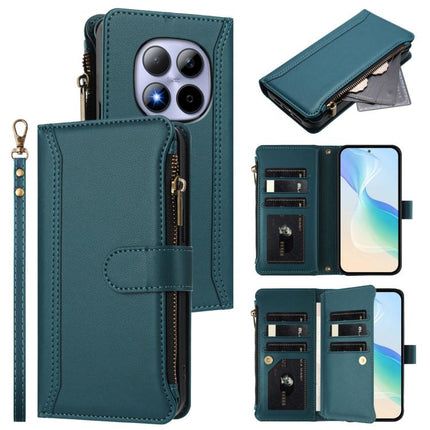Magnetic Closure 9 Card Slots Zipper Leather Case with Hand Strap, For Redmi Note 15 Pro 5G Global 163.6mm, For Redmi 15 5G Global / 15 4G SEA 169.5mm, For Redmi 15 5G / 4G EU 171mm, For Redmi 13x / Redmi 13 4G / 5G