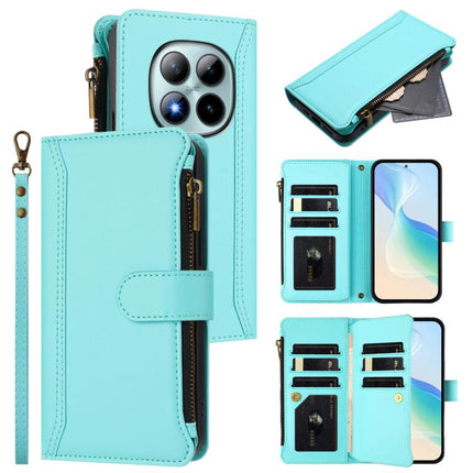 Magnetic Closure 9 Card Slots Zipper Leather Case with Hand Strap, For Redmi Turbo 5 Max 5G/Poco X8 Pro Max 5G, For Redmi Turbo 5 5G Global/Poco X8 Pro 5G, For Redmi Note 15 Pro+ 5G Global 163.3mm, For Redmi Note 15 4G / 5G Global 164mm