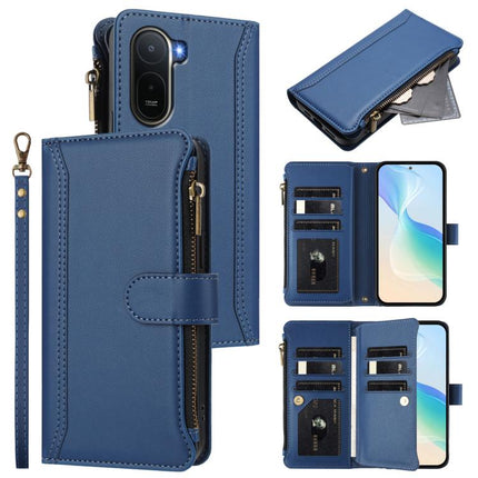 Magnetic Closure 9 Card Slots Zipper Leather Case with Hand Strap, For Redmi A5 4G 171.7mm / Poco C71, For Redmi K90 Max 5G, For Redmi A7 Pro 4G Global / Poco C85x 5G, For Redmi 15a 5G Global