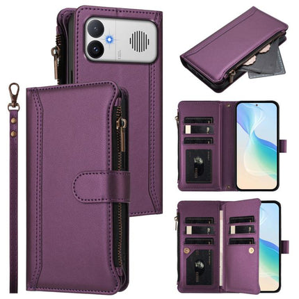 Magnetic Closure 9 Card Slots Zipper Leather Case with Hand Strap, For Redmi A5 4G 171.7mm / Poco C71, For Redmi K90 Max 5G, For Redmi A7 Pro 4G Global / Poco C85x 5G, For Redmi 15a 5G Global