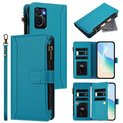 Magnetic Closure 9 Card Slots Zipper Leather Case with Hand Strap, For Realme V13 5G / Q3 5G / Q3i 5G, For Realme 9 Pro 5G Global, For Realme 9i 4G, For Realme C20 / C11 2021 / C21