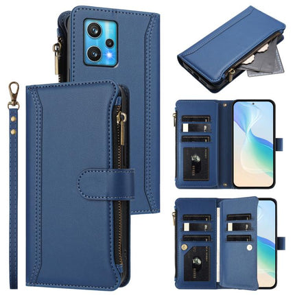 Magnetic Closure 9 Card Slots Zipper Leather Case with Hand Strap, For Realme C30 4G / Narzo 50i Prime / C30S, For Realme GT NEO 3T, For Realme 9 Pro+ 5G / Narzo 50 Pro, For Realme GT Neo3