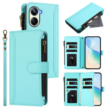 Magnetic Closure 9 Card Slots Zipper Leather Case with Hand Strap, For Realme GT3 5G / GT Neo 5 240W, For Realme 10 Pro 5G, For Realme 10 Pro+ 5G, For Realme 10 4G Global