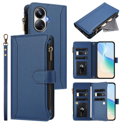 Magnetic Closure 9 Card Slots Zipper Leather Case with Hand Strap, For Realme GT3 5G / GT Neo 5 240W, For Realme 10 Pro 5G, For Realme 10 Pro+ 5G, For Realme 10 4G Global