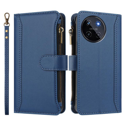 Magnetic Closure 9 Card Slots Zipper Leather Case with Hand Strap, For Realme 11 4G Global, For Realme 11 5G Global / 11X 5G, For Realme GT5 240W / GT5 5G, For Realme Narzo 60 Pro Global