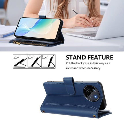 Magnetic Closure 9 Card Slots Zipper Leather Case with Hand Strap, For Realme 11 4G Global, For Realme 11 5G Global / 11X 5G, For Realme GT5 240W / GT5 5G, For Realme Narzo 60 Pro Global