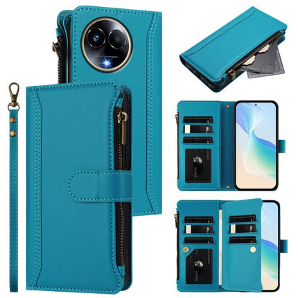 Magnetic Closure 9 Card Slots Zipper Leather Case with Hand Strap, For Realme 11 4G Global, For Realme 11 5G Global / 11X 5G, For Realme GT5 240W / GT5 5G, For Realme Narzo 60 Pro Global
