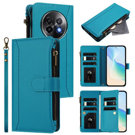 Magnetic Closure 9 Card Slots Zipper Leather Case with Hand Strap, For Realme Note 60 4G Global / Narzo N63 4G, For Realme 13+ 5G Global, For Realme 13 4G Global / P1 5G Global, For Realme 13 Pro 5G Global