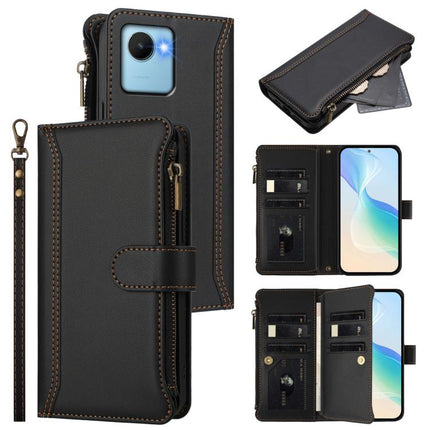 Magnetic Closure 9 Card Slots Zipper Leather Case with Hand Strap, For Realme C30 4G / Narzo 50i Prime / C30S, For Realme GT NEO 3T, For Realme 9 Pro+ 5G / Narzo 50 Pro, For Realme GT Neo3