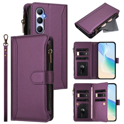 Magnetic Closure 9 Card Slots Zipper Leather Case with Hand Strap, For Realme C65 4G Global, For Realme C55 4G Global / Narzo N55, For Realme C33 2022 Global / C33 2023 Global, For Realme 10T 5G / 10S 5G