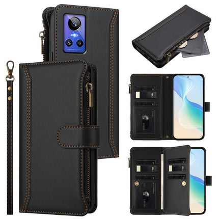 Magnetic Closure 9 Card Slots Zipper Leather Case with Hand Strap, For Realme C30 4G / Narzo 50i Prime / C30S, For Realme GT NEO 3T, For Realme 9 Pro+ 5G / Narzo 50 Pro, For Realme GT Neo3