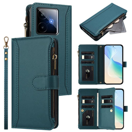 Magnetic Closure 9 Card Slots Zipper Leather Case with Hand Strap, For Realme 15T 5G Global, For Realme 15 / 15 Pro 5G Global, For Realme C71 4G Global, For Realme GT7