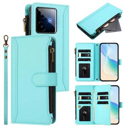 Magnetic Closure 9 Card Slots Zipper Leather Case with Hand Strap, For Realme 15T 5G Global, For Realme 15 / 15 Pro 5G Global, For Realme C71 4G Global, For Realme GT7