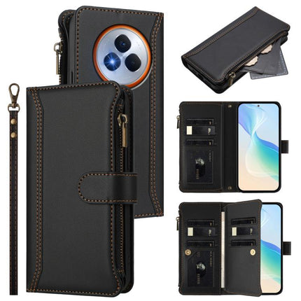 Magnetic Closure 9 Card Slots Zipper Leather Case with Hand Strap, For Realme Narzo 80 Pro, For Realme Narzo 80X, For Realme P3 Ultra 5G  Global, For Realme P3 5G Global