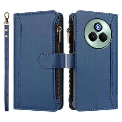 Magnetic Closure 9 Card Slots Zipper Leather Case with Hand Strap, For Realme P3 Pro 5G  Global, For Realme 14 Pro+ 5G, For Realme 14 Pro 5G India, For Realme C75 4G Global / 14x 5G Global