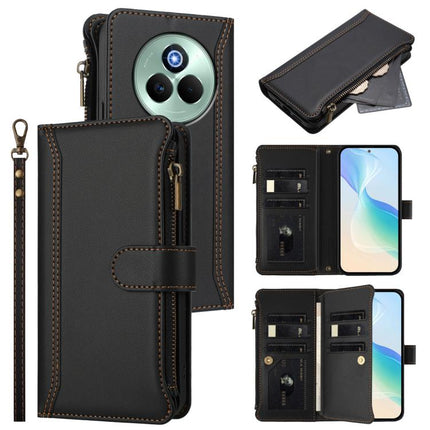 Magnetic Closure 9 Card Slots Zipper Leather Case with Hand Strap, For Realme P3 Pro 5G  Global, For Realme 14 Pro+ 5G, For Realme 14 Pro 5G India, For Realme C75 4G Global / 14x 5G Global