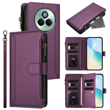 Magnetic Closure 9 Card Slots Zipper Leather Case with Hand Strap, For Realme P3 Pro 5G  Global, For Realme 14 Pro+ 5G, For Realme 14 Pro 5G India, For Realme C75 4G Global / 14x 5G Global