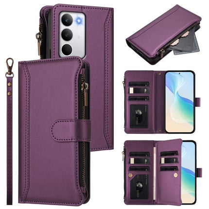 Magnetic Closure 9 Card Slots Zipper Leather Case with Hand Strap, For Realme 15T 5G Global, For Realme 15 / 15 Pro 5G Global, For Realme C71 4G Global, For Realme GT7