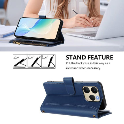 Magnetic Closure 9 Card Slots Zipper Leather Case with Hand Strap, For Realme 15T 5G Global, For Realme 15 / 15 Pro 5G Global, For Realme C71 4G Global, For Realme GT7