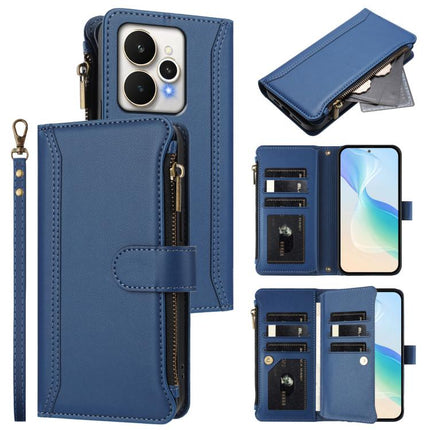 Magnetic Closure 9 Card Slots Zipper Leather Case with Hand Strap, For Realme 15T 5G Global, For Realme 15 / 15 Pro 5G Global, For Realme C71 4G Global, For Realme GT7