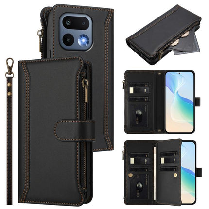 Magnetic Closure 9 Card Slots Zipper Leather Case with Hand Strap, For Realme 16 5G Global, For Realme 16 Pro+ 5G Global, For Realme 16 Pro 5G Global, For Realme P4x 5G