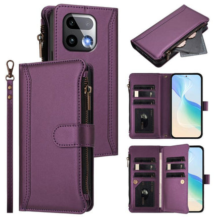 Magnetic Closure 9 Card Slots Zipper Leather Case with Hand Strap, For Realme 16 5G Global, For Realme 16 Pro+ 5G Global, For Realme 16 Pro 5G Global, For Realme P4x 5G