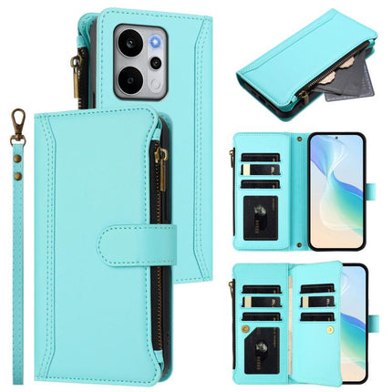 Magnetic Closure 9 Card Slots Zipper Leather Case with Hand Strap, For Realme 16T 5G Global, For Realme C83 5G India/C85 5G, For Realme P4 Power 5G, For Realme Note 80 4G Global