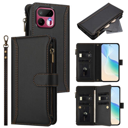 Magnetic Closure 9 Card Slots Zipper Leather Case with Hand Strap, For Realme 16T 5G Global, For Realme C83 5G India/C85 5G, For Realme P4 Power 5G, For Realme Note 80 4G Global