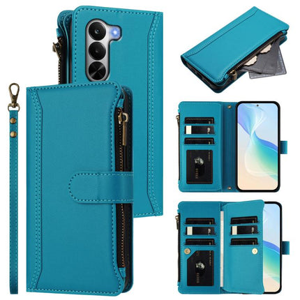 Magnetic Closure 9 Card Slots Zipper Leather Case with Hand Strap, For Realme 16 5G Global, For Realme 16 Pro+ 5G Global, For Realme 16 Pro 5G Global, For Realme P4x 5G