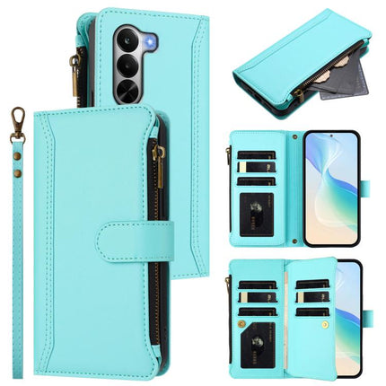 Magnetic Closure 9 Card Slots Zipper Leather Case with Hand Strap, For Realme 16 5G Global, For Realme 16 Pro+ 5G Global, For Realme 16 Pro 5G Global, For Realme P4x 5G