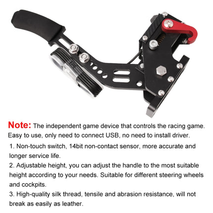 Car Universal USB Horizontal Drift Rally Racing Handbrake Lever Professional Gaming Peripherals for Racing Games G25/27/29 T500, HB031-BK