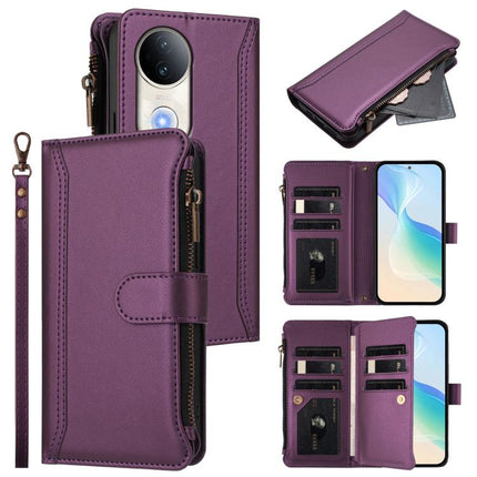 Magnetic Closure 9 Card Slots Zipper Leather Case with Hand Strap, For vivo S20 5G, For vivo S20 Pro 5G, For vivo Y19S 4G Global, For vivo X200 5G