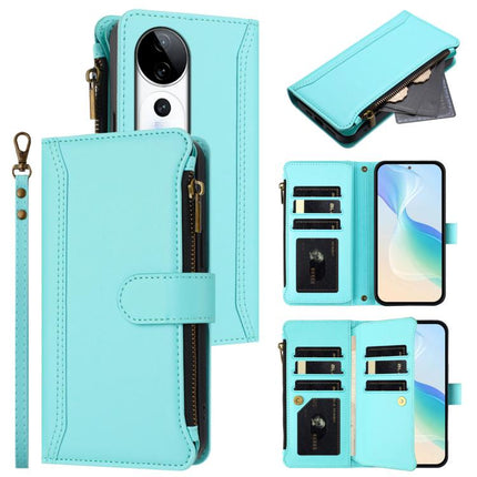 Magnetic Closure 9 Card Slots Zipper Leather Case with Hand Strap, For vivo X200 Pro mini, For vivo X200 Pro 5G, For vivo V40E 5G india / iQOO Z9s 5G, For vivo V40 5G Global / V40 Pro 5G Global