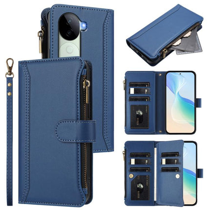 Magnetic Closure 9 Card Slots Zipper Leather Case with Hand Strap, For vivo X200 Pro mini, For vivo X200 Pro 5G, For vivo V40E 5G india / iQOO Z9s 5G, For vivo V40 5G Global / V40 Pro 5G Global