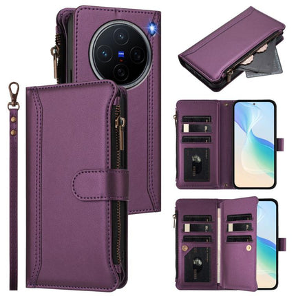 Magnetic Closure 9 Card Slots Zipper Leather Case with Hand Strap, For vivo S20 5G, For vivo S20 Pro 5G, For vivo Y19S 4G Global, For vivo X200 5G