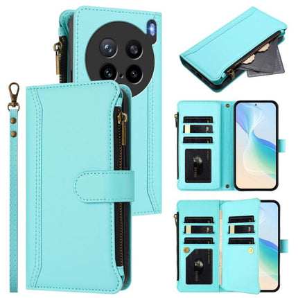 Magnetic Closure 9 Card Slots Zipper Leather Case with Hand Strap, For vivo V60 Lite 5G Global, For vivo Y400 4G, For vivo X200S 5G, For vivo V50 Lite 5G Global / V50 Lite 4G