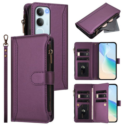 Magnetic Closure 9 Card Slots Zipper Leather Case with Hand Strap, For vivo S20 5G, For vivo S20 Pro 5G, For vivo Y19S 4G Global, For vivo X200 5G