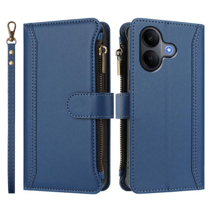 Magnetic Closure 9 Card Slots Zipper Leather Case with Hand Strap, For vivo V60 Lite 5G Global, For vivo Y400 4G, For vivo X200S 5G, For vivo V50 Lite 5G Global / V50 Lite 4G