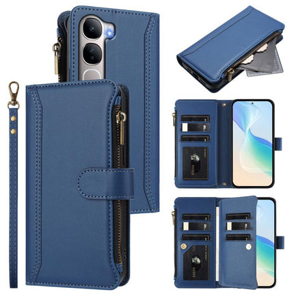 Magnetic Closure 9 Card Slots Zipper Leather Case with Hand Strap, For vivo X300 Ultra, For vivo X300 Pro, For vivo X300, For vivo Y31 5G Global