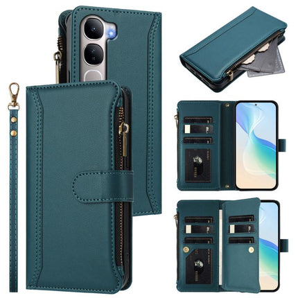 Magnetic Closure 9 Card Slots Zipper Leather Case with Hand Strap, For vivo X300 Ultra, For vivo X300 Pro, For vivo X300, For vivo Y31 5G Global