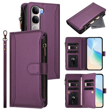 Magnetic Closure 9 Card Slots Zipper Leather Case with Hand Strap, For vivo X300 Ultra, For vivo X300 Pro, For vivo X300, For vivo Y31 5G Global