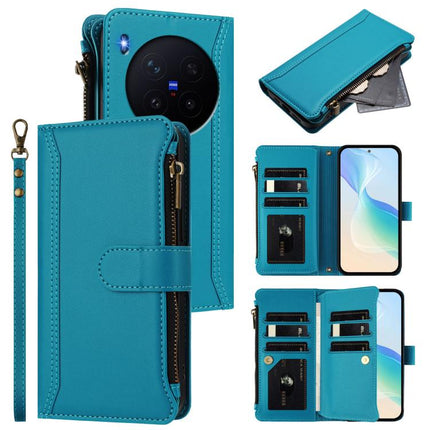 Magnetic Closure 9 Card Slots Zipper Leather Case with Hand Strap, For vivo X300 Ultra, For vivo X300 Pro, For vivo X300, For vivo Y31 5G Global