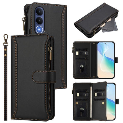 Magnetic Closure 9 Card Slots Zipper Leather Case with Hand Strap, For vivo X300 FE 5G Zeiss/S50 Pro Mini 5G, For vivo X300s, For vivo Y21 5G 2026 Global / Y05 4G, For vivo V70 FE 5G